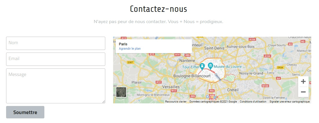 Formulaire de Contact Strikingly Formulaire de Contact Strikingly